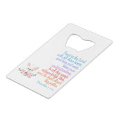 Vertrauen in die Lord Bible Verse Geldbeutel Flaschenöffner (Rückseite Schrägansicht)