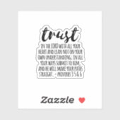 Vertrauen in die Lord Proverbs 3:5-6 Aufkleber (Blatt)