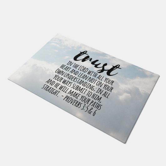 Vertrauen in die Lord Proverbs 3:5-6 Fußmatte (Schrägansicht)