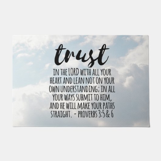 Vertrauen in die Lord Proverbs 3:5-6 Fußmatte (Vorderseite)