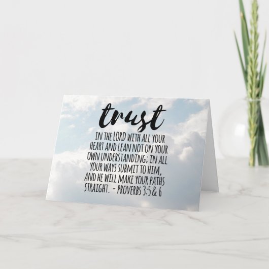 Vertrauen in die Lord Proverbs 3:5-6 Karte (Vorderseite)