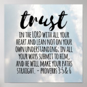 Vertrauen in die Lord Proverbs 3:5-6 Poster (Vorne)