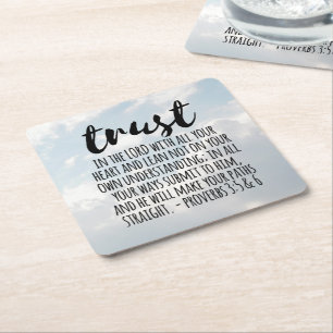 Vertrauen in die Lord Proverbs 3:5-6 Rechteckiger Pappuntersetzer