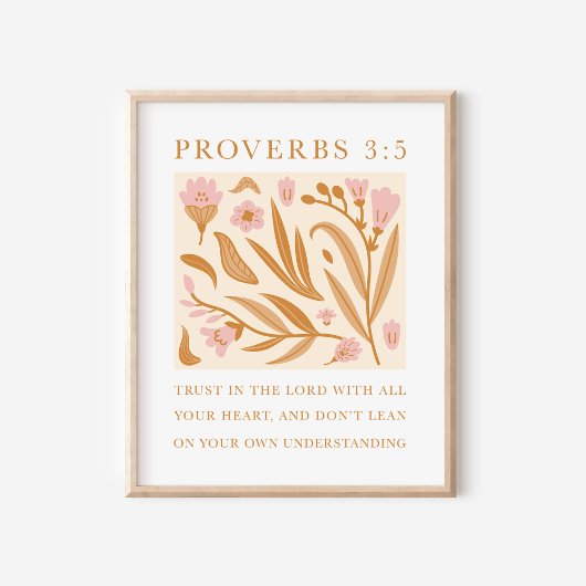 Vertrauen in die Lord Proverbs 3:5 Christliche Kun Poster