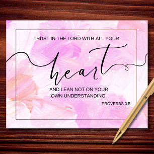 Vertrauen in die Lord Proverbs 3 5 Herz Postkarte