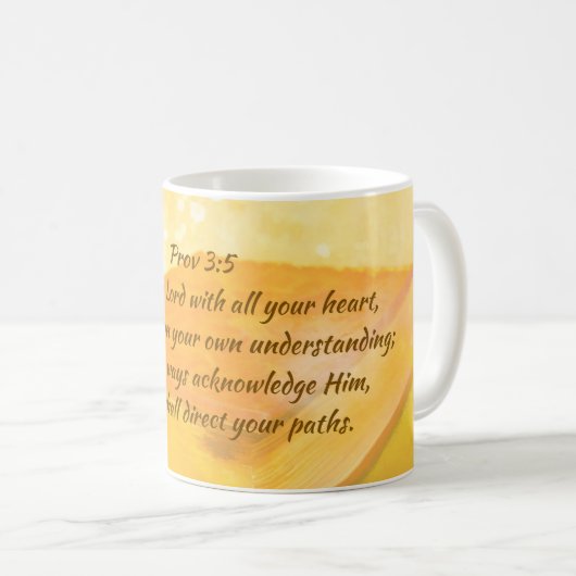 Vertrauen in die Lord Scripture Gold Bibel Kaffeetasse (VorderseiteRechts)