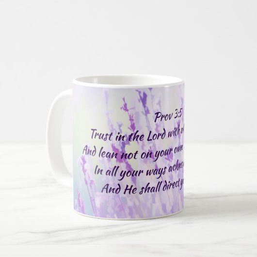 Vertrauen in die Lord Scripture Lavender-Blume Kaffeetasse (Vorderseite Links)