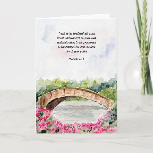 Vertrauen in die Lord Sprichs Bible Verse Card Dankeskarte (Vorderseite)