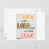Vertrauen in die Lord-Sprichwörterschrift Postkarte (Vorne/Hinten)