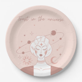 Vertrauen in die spirituelle Universum-Positivität Pappteller