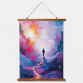 Vertrauen in GOD - Aquarellgestaltung 2025 Wandteppich Mit Holzrahmen (Vorderseite)