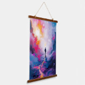 Vertrauen in GOD - Aquarellgestaltung 2025 Wandteppich Mit Holzrahmen (Gewinkelt)