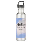 Vertrauen in Gott Inspiration Individuelle Name Bl Edelstahlflasche (Vorderseite)