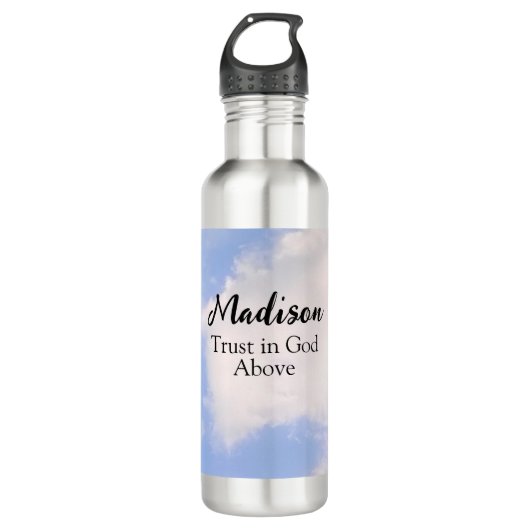 Vertrauen in Gott Inspiration Individuelle Name Bl Edelstahlflasche (Vorderseite)