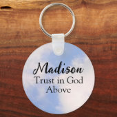 Vertrauen in Gott Inspiration Individuelle Name Bl Schlüsselanhänger (Vorderseite)