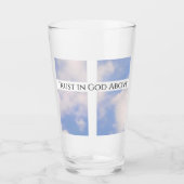 Vertrauen in Gottes Cross White and Blue Oaster Glas (Vorderseite)