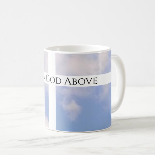 Vertrauen in Gottes Cross White and Blue Oaster Kaffeetasse (VorderseiteRechts)