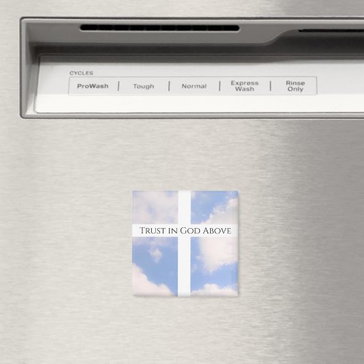 Vertrauen in Gottes Cross White and Blue Oaster Magnet (In Situ (Geschirrspüler))