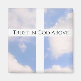 Vertrauen in Gottes Cross White and Blue Oaster Magnet