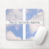 Vertrauen in Gottes Cross White and Blue Oaster Mousepad (Mit Mouse)