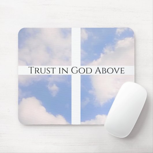 Vertrauen in Gottes Cross White and Blue Oaster Mousepad (Mit Mouse)