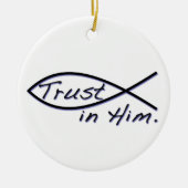 VERTRAUEN IN IHM KERAMIK ORNAMENT (Vorne)