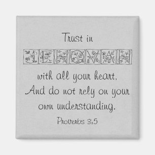 Vertrauen in Jehovah… Schrift Magnet~Silver Magnet