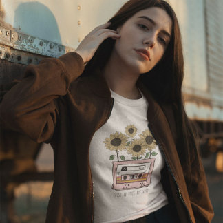 Vertrauen in Vibe Boho Sonnenblume und Cattsette T-Shirt