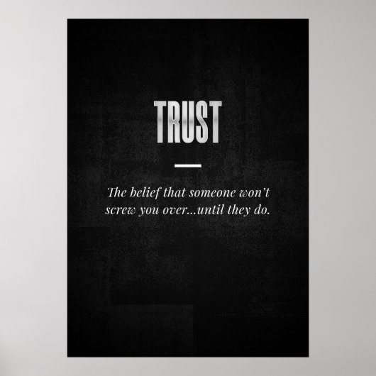 Vertrauen Poster (Vorne)
