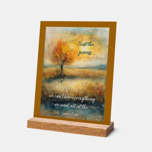 Vertrauen Sie auf das Protokoll des Prozesses. Acrylschild (Winkel)