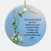 Vertrauen Sie auf den Herrn mit all Ihrem Herzen B Keramik Ornament (Hinten)