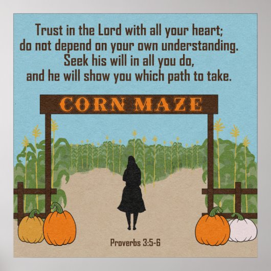 Vertrauen Sie auf den Herrn w/ all Ihr Herz Sprich Poster (Vorne)