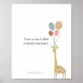 Vertrauen Sie auf die Giraffe mit Balloons Poster (Vorne)