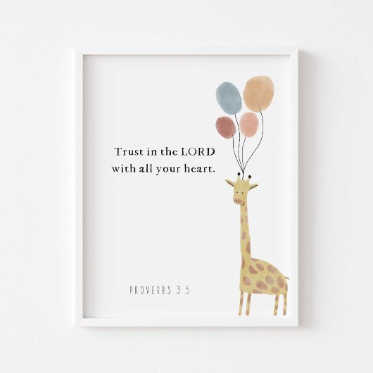 Vertrauen Sie auf die Giraffe mit Balloons Poster