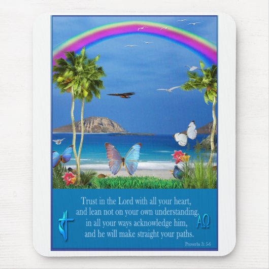 Vertrauen Sie auf die Sprichwörter 3:5-6 Mousepad (Vorne)