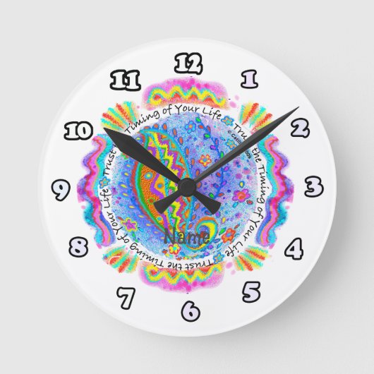 Vertrauen Sie auf die Zeituhr Runde Wanduhr (Vorderseite)