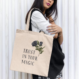 Vertrauen Sie auf Ihre zauberhafte schwarze Rose Tragetasche