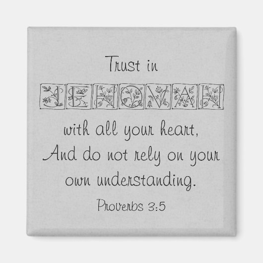 Vertrauen Sie auf Jehovah...Scripture Magnet~Silve Magnet (Vorne)