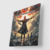 Vertrauen Sie auf seine unermüdliche Liebe Psalm 1 Quadratische Wanduhr (Winkel)