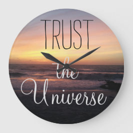 VERTRAUEN Sie das Universe Quote Beach Sunset Insp Große Wanduhr