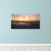 VERTRAUEN Sie das Universum Beach Sunset Foto Leinwanddruck (Insitu (Holzboden))