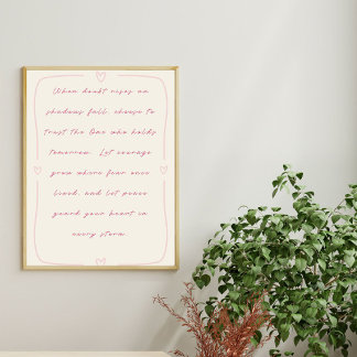 Vertrauen Sie dem, der morgen hält Poster