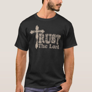 Vertrauen Sie dem Herrn bedrückte Kreuz und Worte T-Shirt