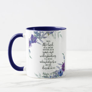 Vertrauen Sie dem Herrn floral   Tasse