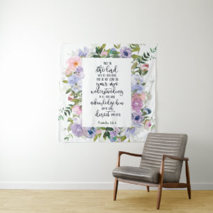 Vertrauen Sie dem Herrn floral Wandteppich