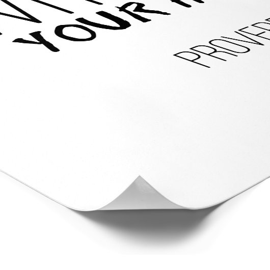 "Vertrauen Sie dem Herrn mit all Ihrem Herzen" dru Poster (Ecke)