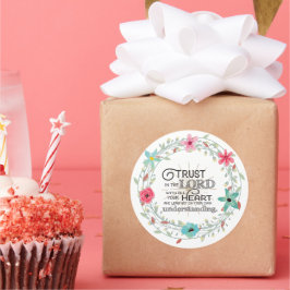 Vertrauen Sie dem Herrn mit all Ihrem Herzen Runder Aufkleber