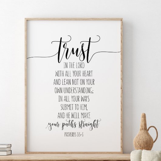 Vertrauen Sie dem Herrn mit all Ihren Sprichwörter Poster