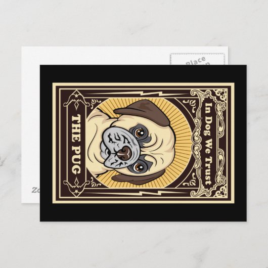 Vertrauen Sie den Mops Postkarten. Postkarte (Vorne/Hinten)