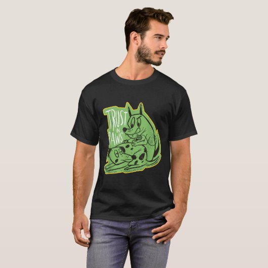 Vertrauen Sie den Paws - zwei Hunde, die einander T-Shirt (Vorne ganz)